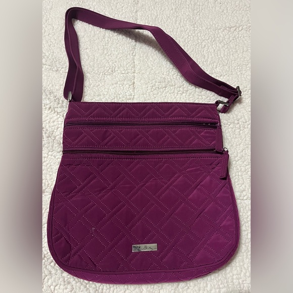 Vera Bradley Fuscia Triple Zip Hipster Crossbody - Picture 1 of 4